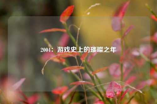 2004：游戏史上的璀璨之年