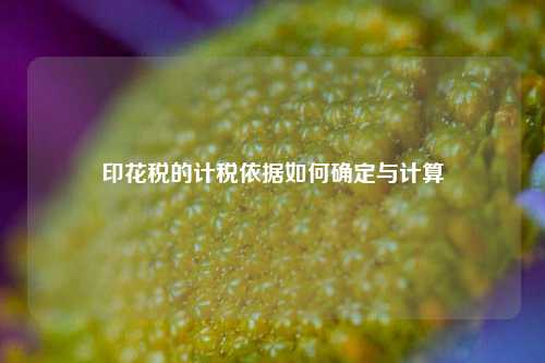 印花税的计税依据如何确定与计算